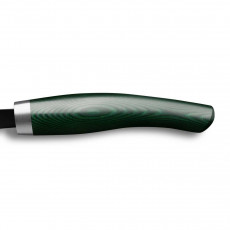 Nesmuk Janus bread knife 27 cm - niobium steel with DLC coating - Micarta handle in green