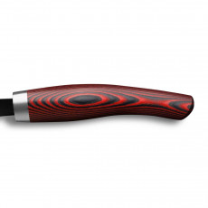 Nesmuk Janus bread knife 27 cm - niobium steel with DLC coating - Micarta red handle