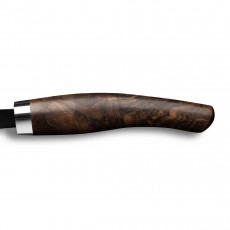 Nesmuk Janus bread knife 27 cm - niobium steel with DLC coating - handle walnut burl wood
