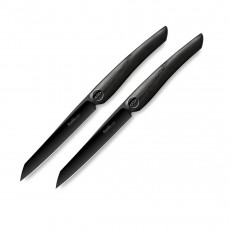 Nesmuk Janus Steak Knife / Table Knife 11.5 cm - Niobium Steel with DLC Coating - Bog Oak Handle