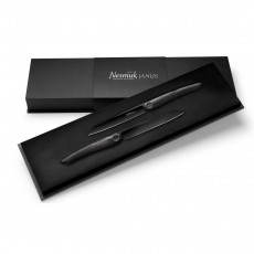 Nesmuk Janus Steak Knife / Table Knife 11.5 cm - Niobium Steel with DLC Coating - Bog Oak Handle