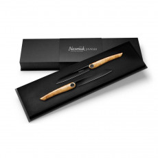 Nesmuk Janus Steak Knife / Table Knife 11.5 cm - Niobium Steel with DLC Coating - Olive Wood Handle
