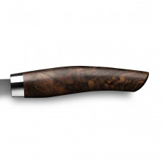 Nesmuk Janus chef's knife 14 cm - niobium steel with DLC coating - handle made of walnut burl wood