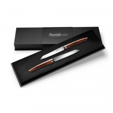 Nesmuk Soul 2-piece set of steak knives / table knives 11.5 cm - special steel handle - desert ironwood