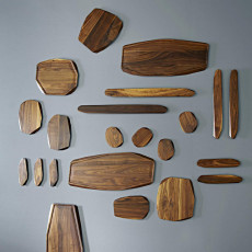 Noyer cutting board set 20x15x1.3 cm 2 pieces - walnut wood
