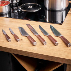 Rösle Masterclass universal knife 12 cm with serrated edge - CVM knife steel with walnut wood handle