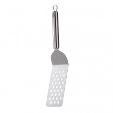 Rösle sandwich palette with curved and perforated blade and round handle - stainless steel