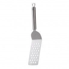 Rösle offset/holed spatula with round handle - stainless steel