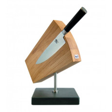 KAI knife block wedge magnetic / rotatable - oak wood with granite base