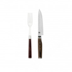 KAI Shun Premier Tim Mälzer Fork & Steak Knife Set - Pakkawood Handle