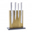 Blockwerk 8er Messerblock Eiche & grau beschichteter Stahl