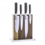 Blockwerk 8er Messerblock Eiche & weißem Stahlsockel