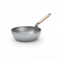 de Buyer Mineral B Bois deep country pan 24 cm - iron with beeswax coating - strip steel handle with wooden grip scales