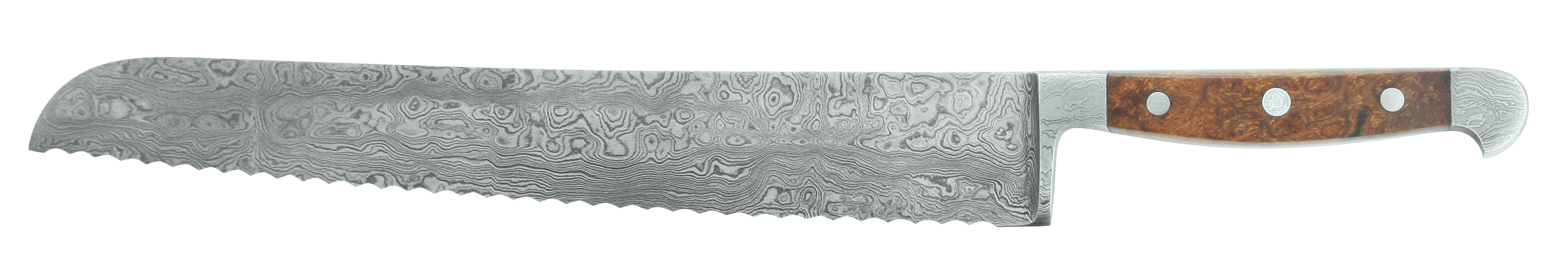 Güde Damaststahl Brotmesser 32 cm - Griffschalen Wüsteneisenholz