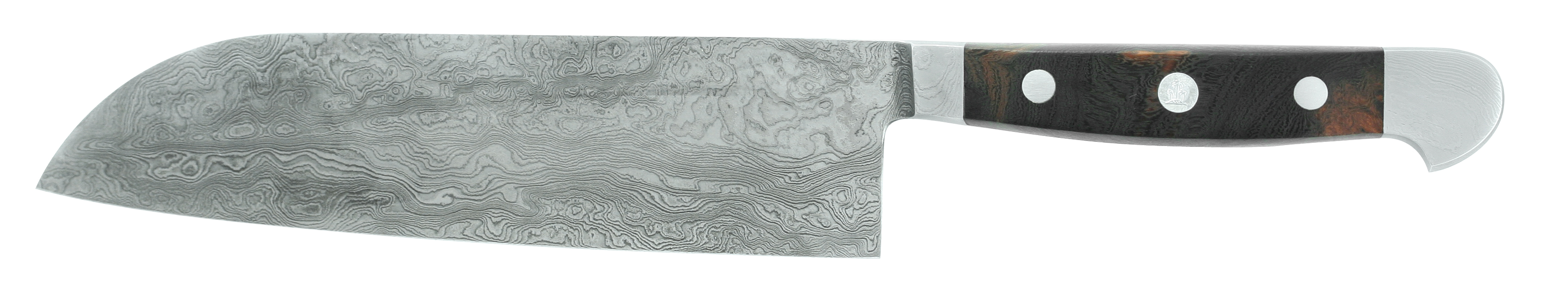 Güde Damaststahl Santokumesser 18 cm - Griffschalen Wüsteneisenholz