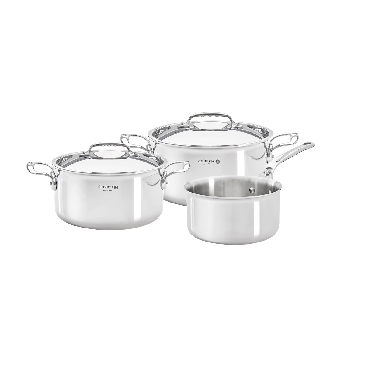 de Buyer Affinity 3-teiliges Topf-Set - Edelstahl-Mehrschichtmaterial
