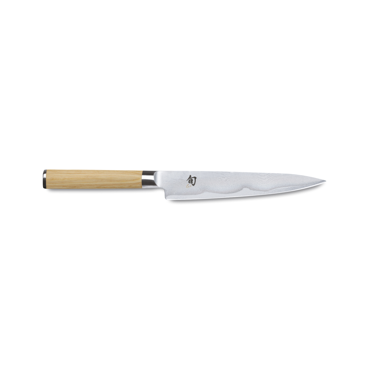KAI Shun Classic White Allzweckmesser 15 cm / 32-lagiger Damaststahl mit Griff aus hellem Pakkaholz