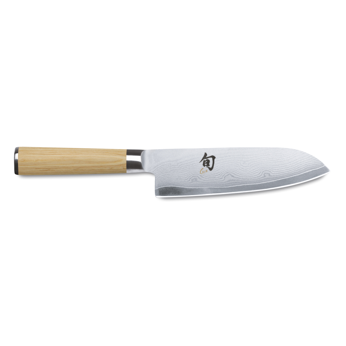 KAI Shun Classic White Santokumesser 18 cm - 32-lagiger Damaststahl - Griff Pakkaholz