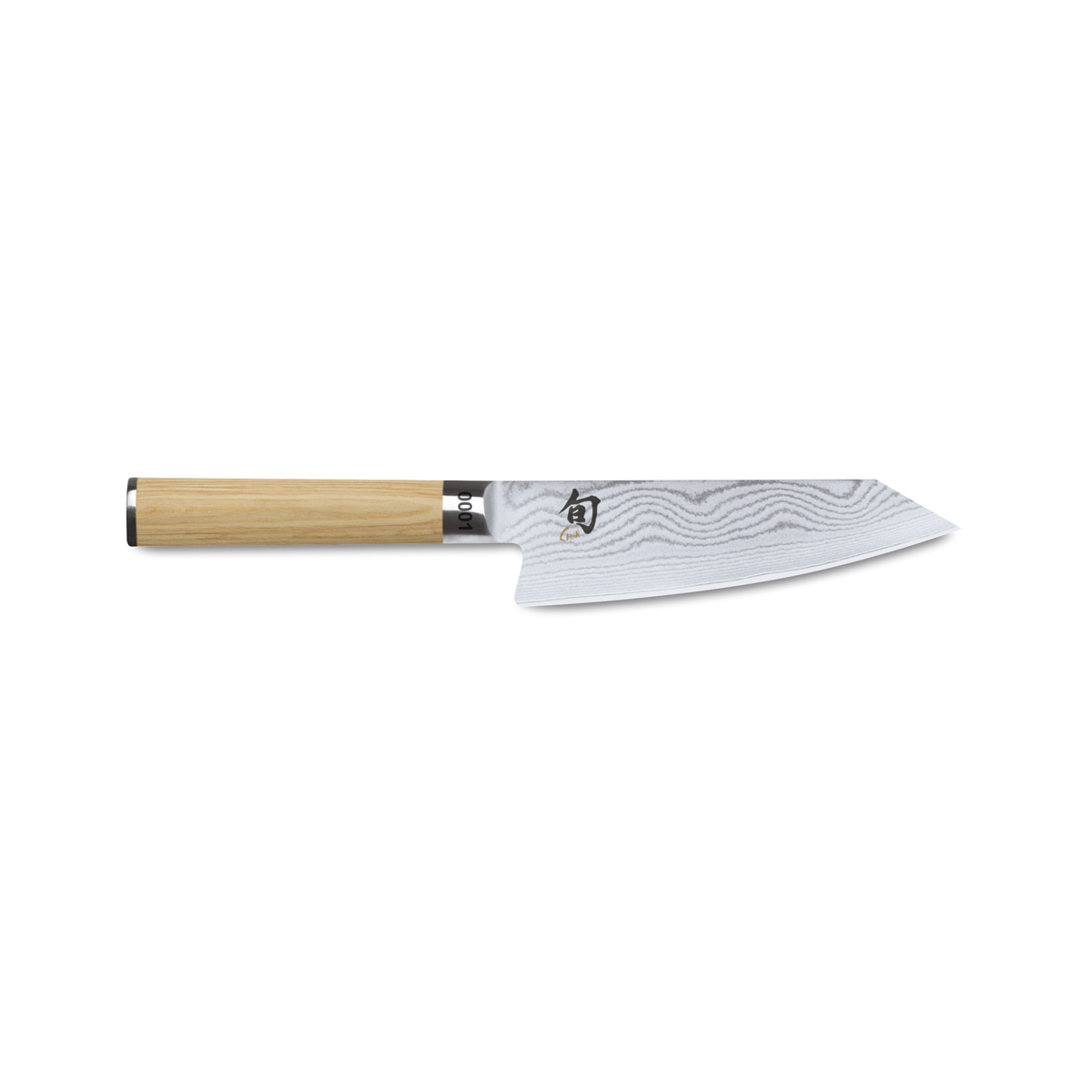 KAI Shun Classic White limitiertes Kiritsukemesser 15 cm / 32-lagiger Damaststahl mit Griff aus hellem Pakkaholz