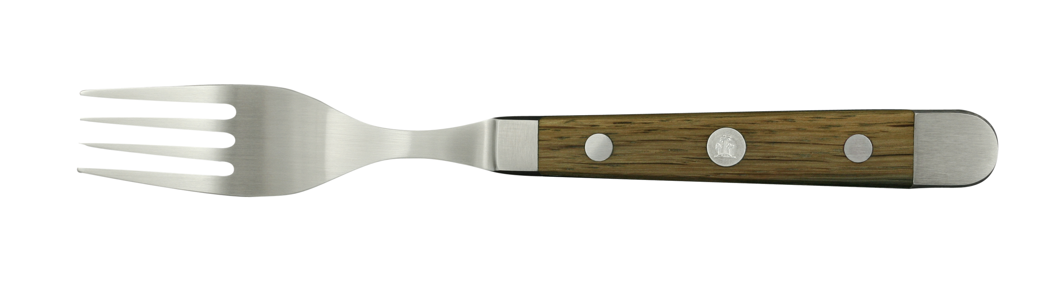 Güde Alpha Fasseiche Tafelgabel 12 cm / CVM-Messerstahl mit Griffschalen aus Weinfass-Eichenholz