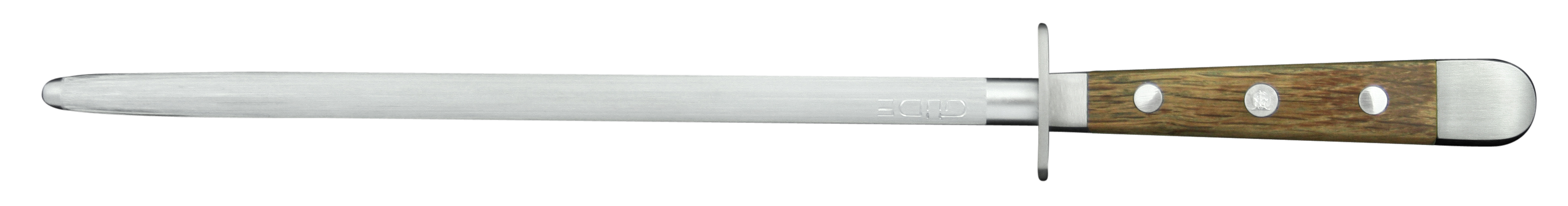 Güde Alpha Fasseiche runder Wetzstahl 26 cm / CVM-Stahl mit Griffschalen aus Weinfass-Eichenholz