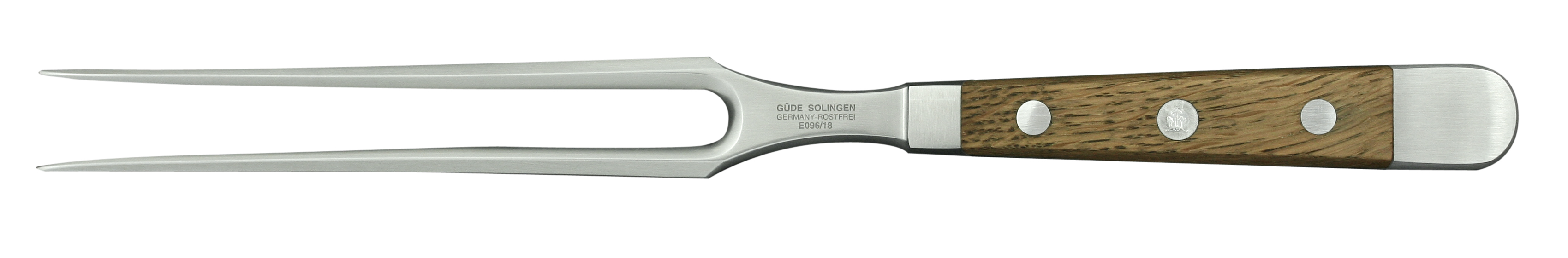 Güde Alpha Fasseiche Fleischgabel 18 cm - CVM-Messerstahl - Griffschalen Weinfass-Eichenholz