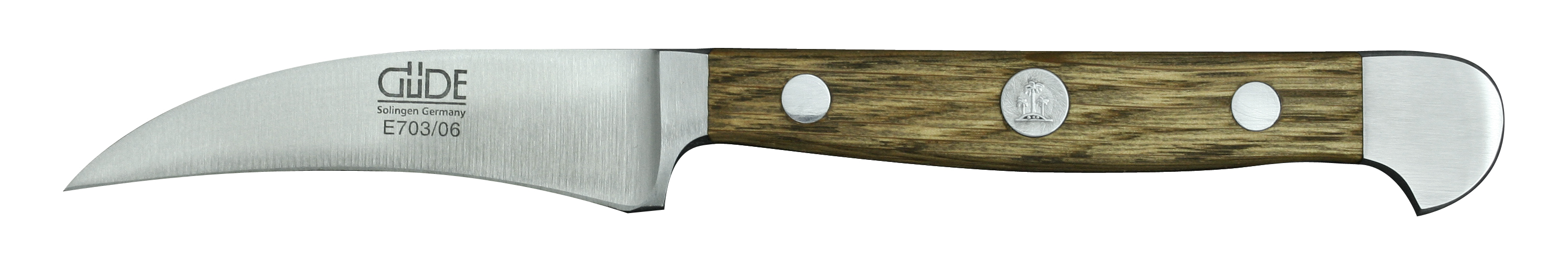 Güde Alpha Fasseiche Schälmesser 6 cm - CVM-Messerstahl mit Griffschalen aus Weinfass-Eichenholz