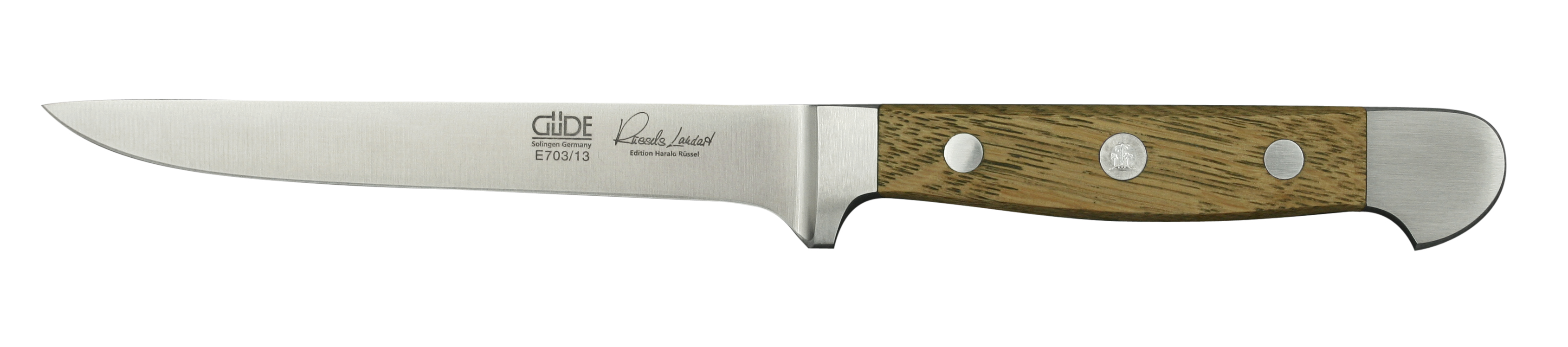 Güde Alpha Fasseiche Ausbeinmesser 13 cm flexibel - CVM-Messerstahl mit Griffschalen aus Weinfass-Eichenholz