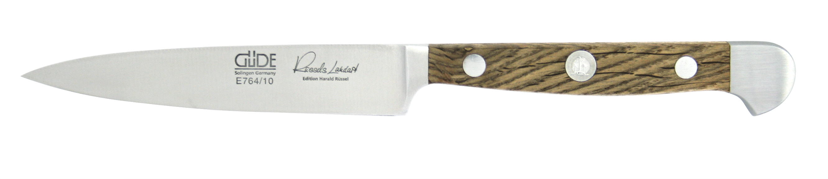 Güde Alpha Fasseiche Spickmesser 10 cm / CVM-Messerstahl mit Griffschalen aus Weinfass-Eichenholz