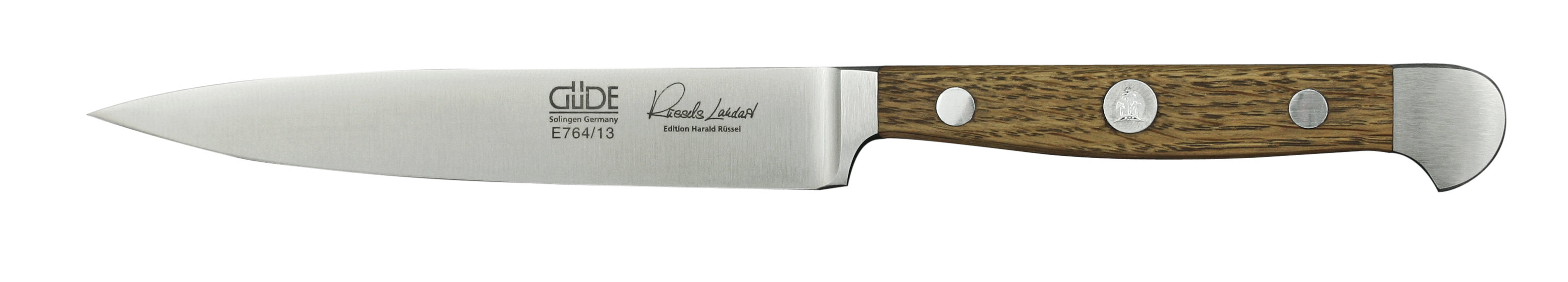 Güde Alpha Fasseiche Spickmesser 13 cm / CVM-Messerstahl mit Griffschalen aus Weinfass-Eichenholz