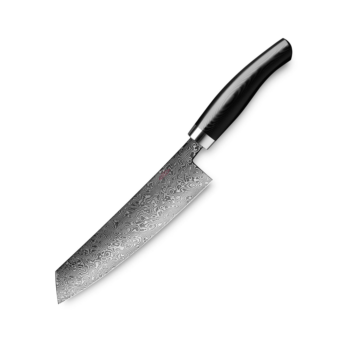 Nesmuk Exklusiv C90 Damast Kochmesser 18 cm mit Griff aus schwarzem Micarta