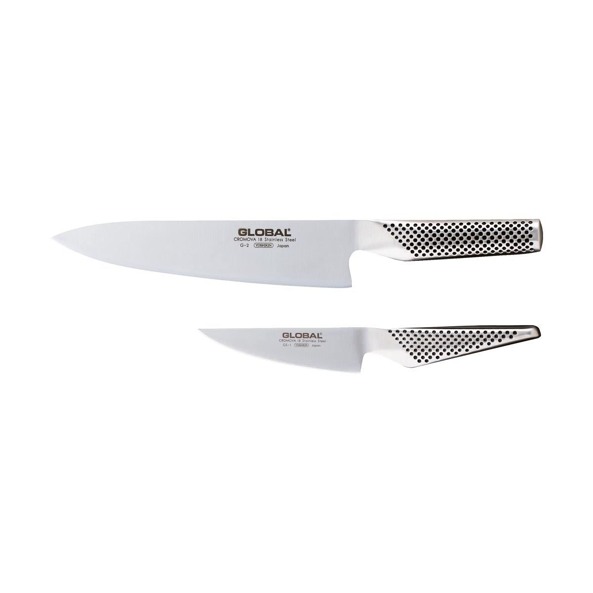 Global G-201 Messer-Set 2-teilig - Cromova 18 Stahl