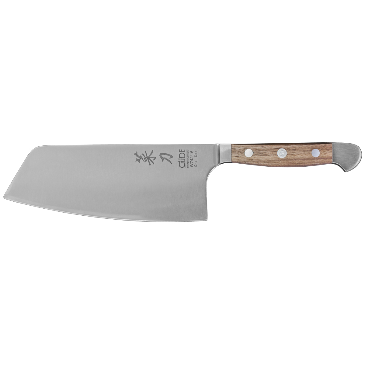 Güde Alpha Walnuss Chai Dao 16 cm - CVM-Messerstahl - Griffschalen Walnussholz