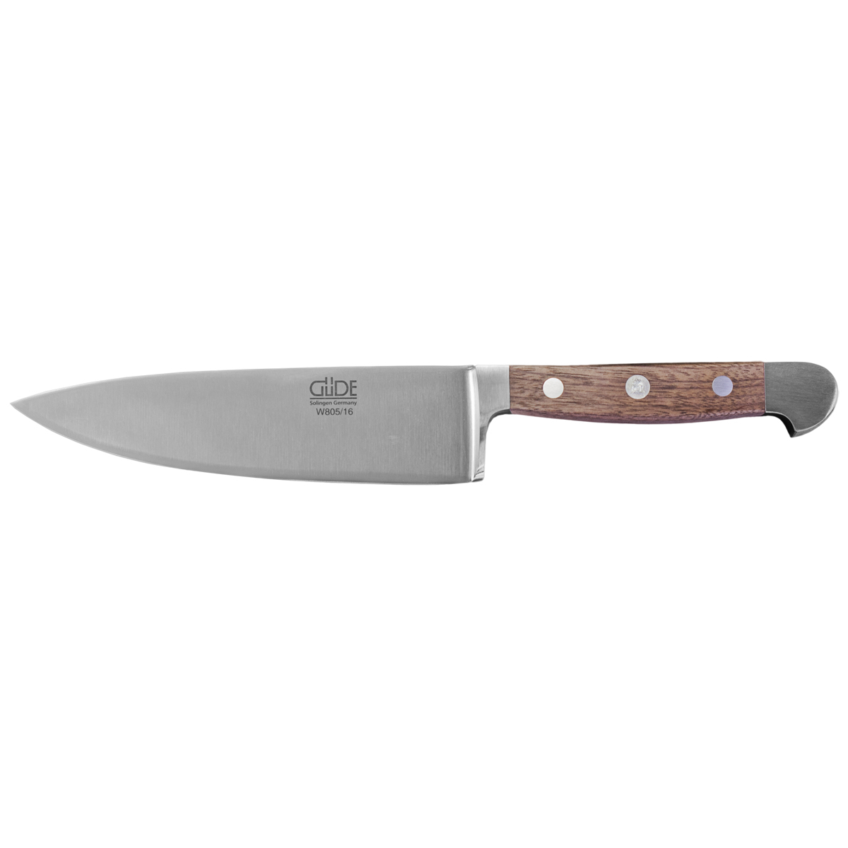 Güde Alpha Walnuss Kochmesser 16 cm - CVM-Messerstahl - Griffschalen Walnussholz