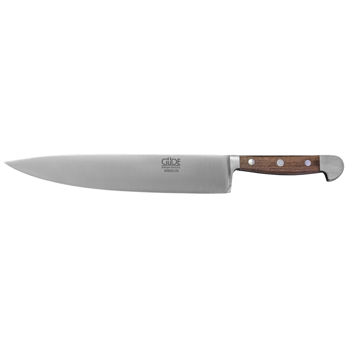 Güde Alpha Walnuss Kochmesser 26 cm - CVM-Messerstahl - Griffschalen Walnussholz