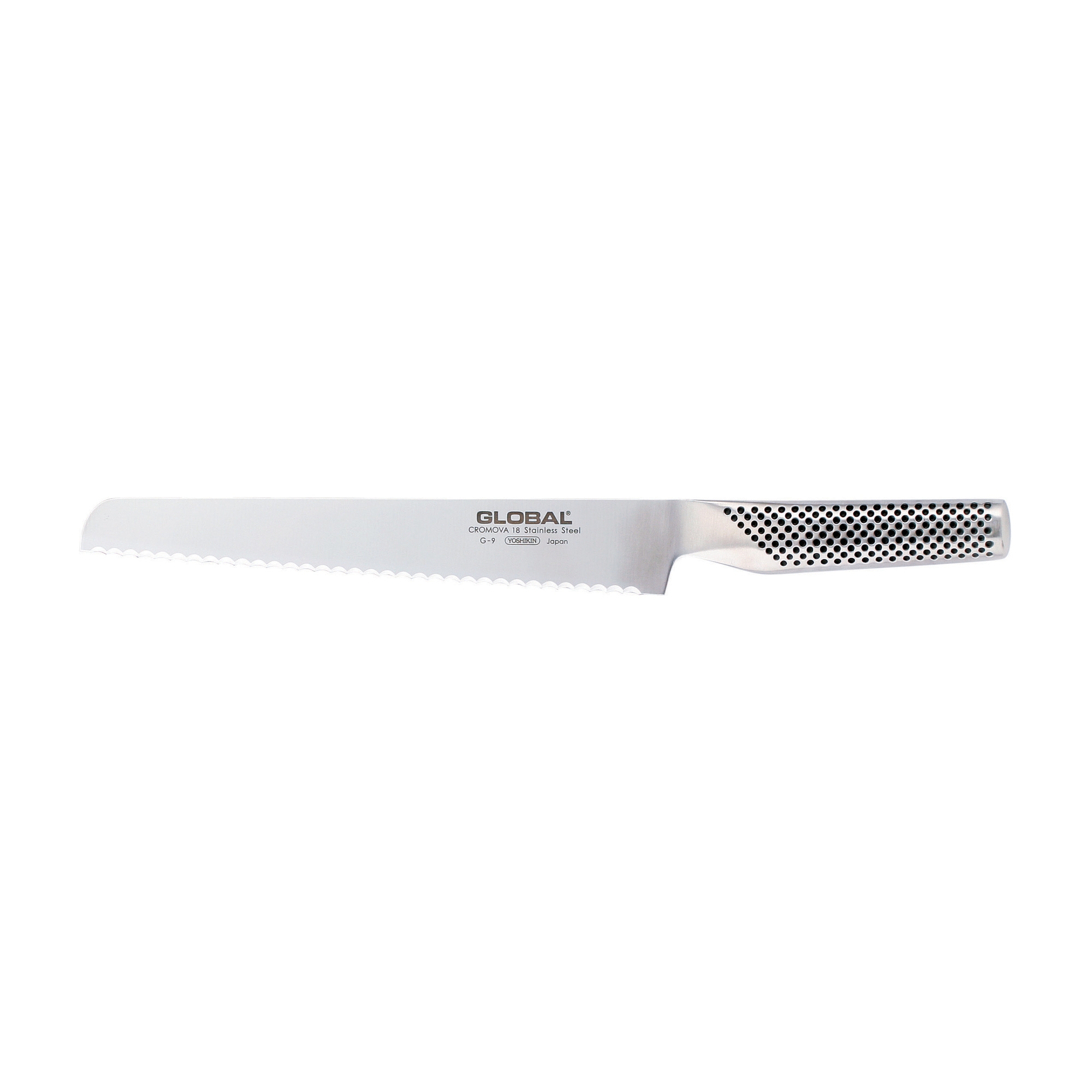 Global G-9 Brotmesser 22 cm mit Wellenschliff - Cromova 18 Stahl