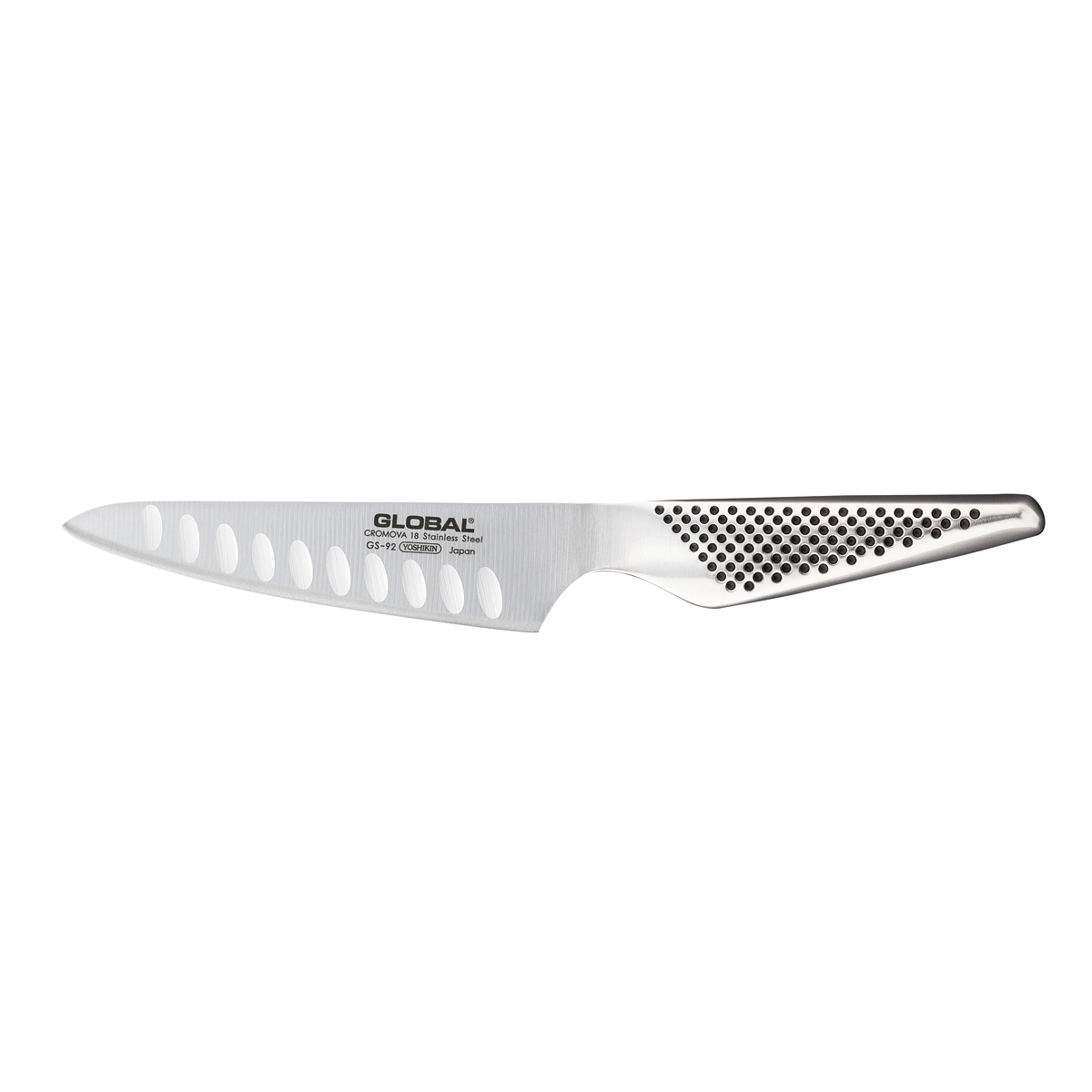 Global GS-92 Kochmesser 13 cm mit Kullen - Cromova 18 Stahl