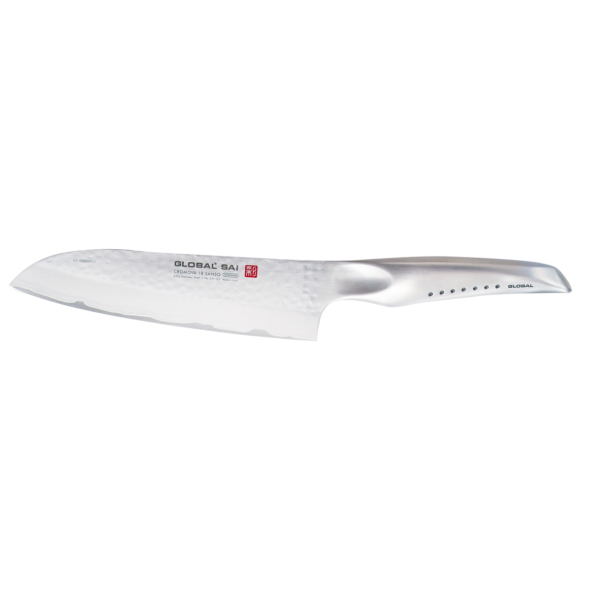 Global SAI-03 Santoku 19 cm - Cromova 18 Sanso Stahl