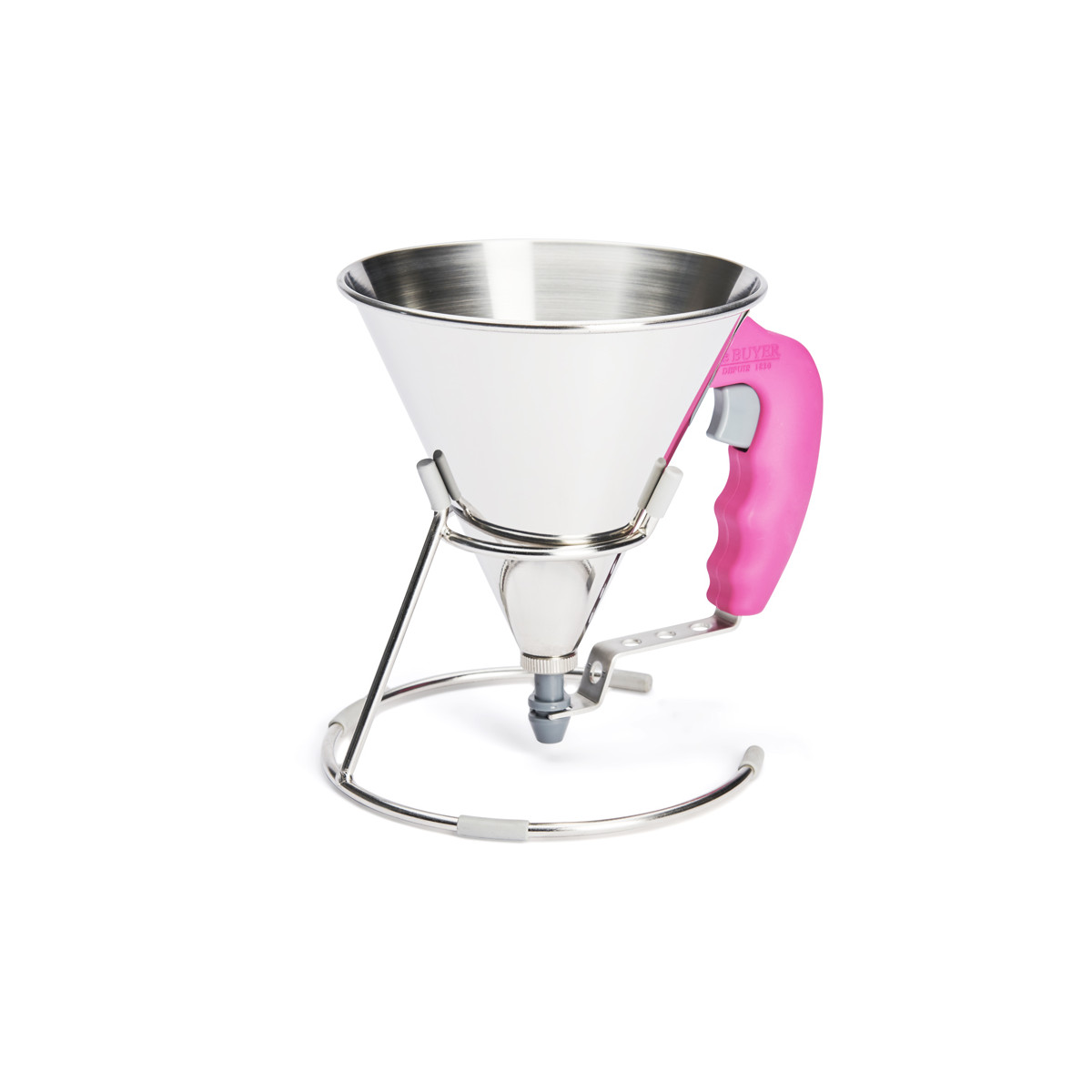 de Buyer Kwik automatischer Trichter 0,8 L - pink mit Untersatz