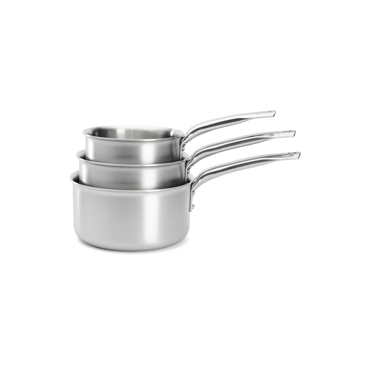 de Buyer Alchimy Stielkasserollen Set 3-teilig / 16-18-20 cm - Edelstahl-Mehrschichtmaterial