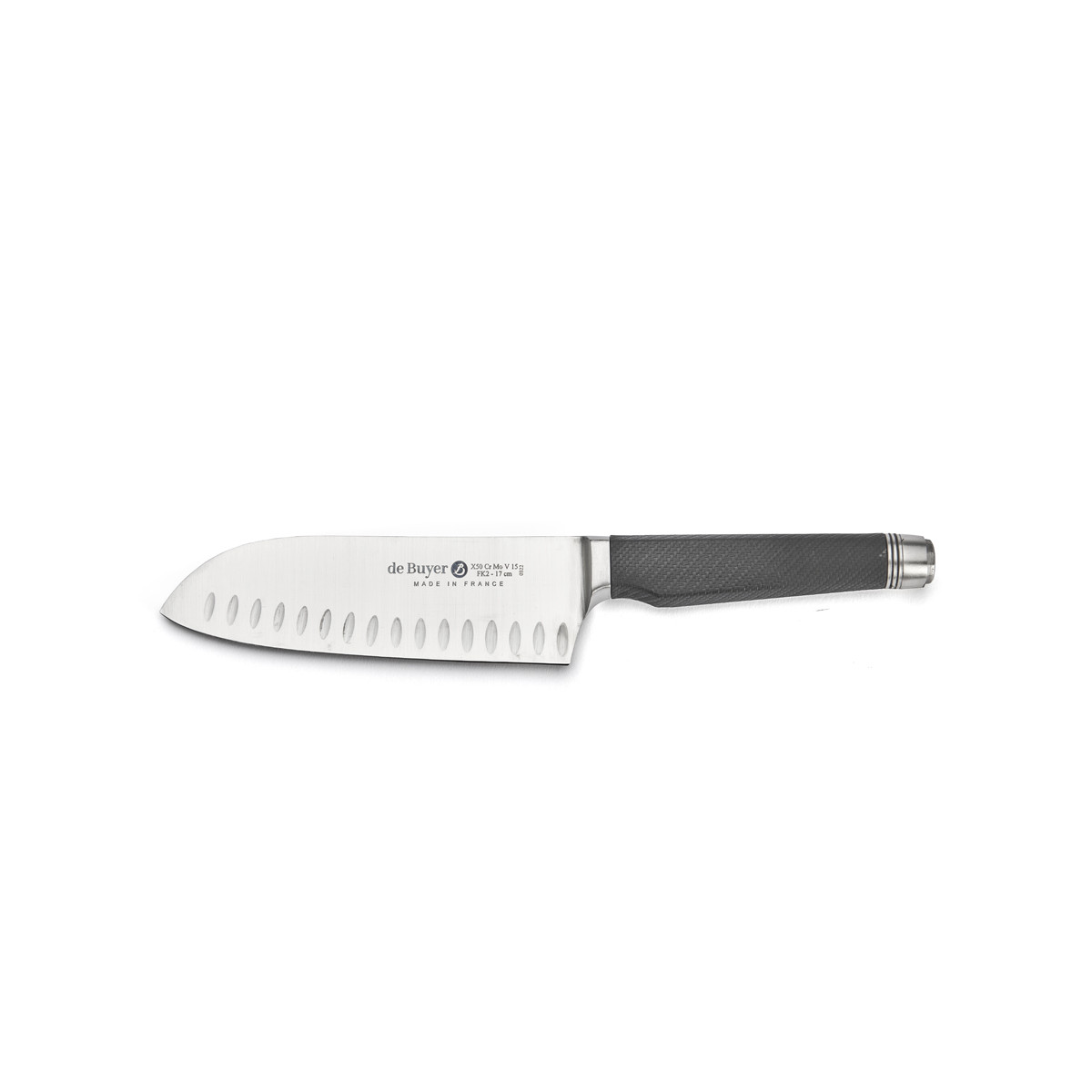 de Buyer FK 2 Santoku 17 cm mit Kullen - CVM-Messerstahl - Griff Carbonfaserpolymer