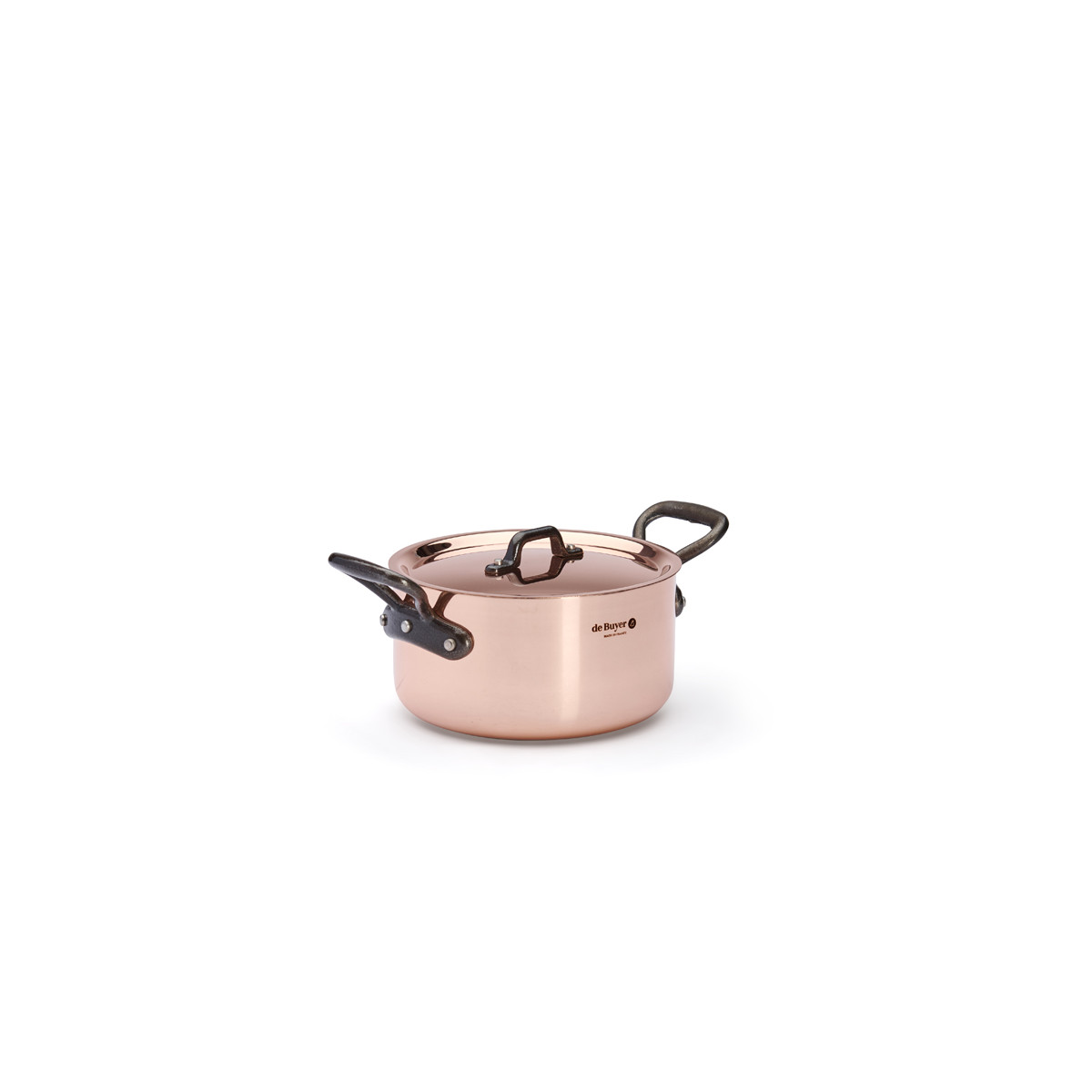 de Buyer  Prima Matera Kupfer-Bratentopf 16 cm / 1,8 L induktionsgeeignet - Gusseisengriffe