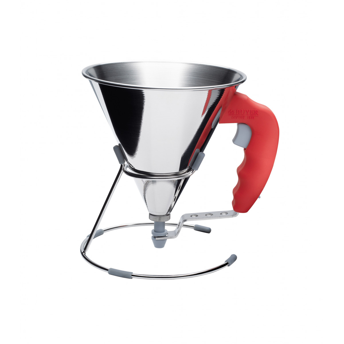 de Buyer Kwik automatischer Trichter 0,8 L - rot mit Untersatz