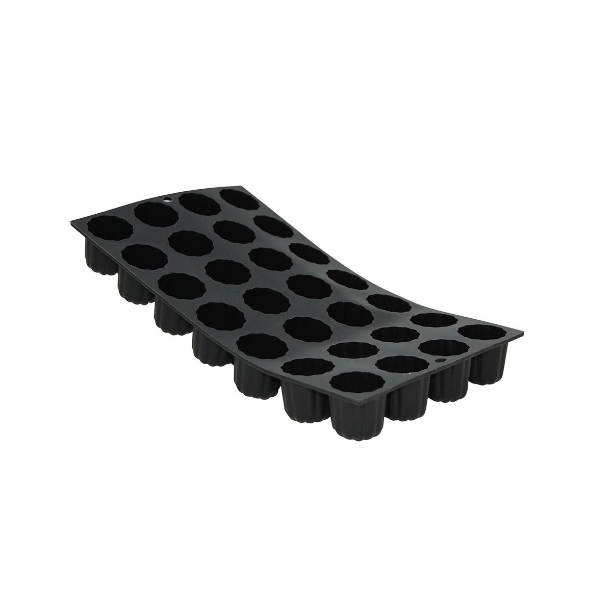 de Buyer Moulflex Silikonform für 28 geriffelte Mini-Bordelais - mit Antihaft-Eigenschaften