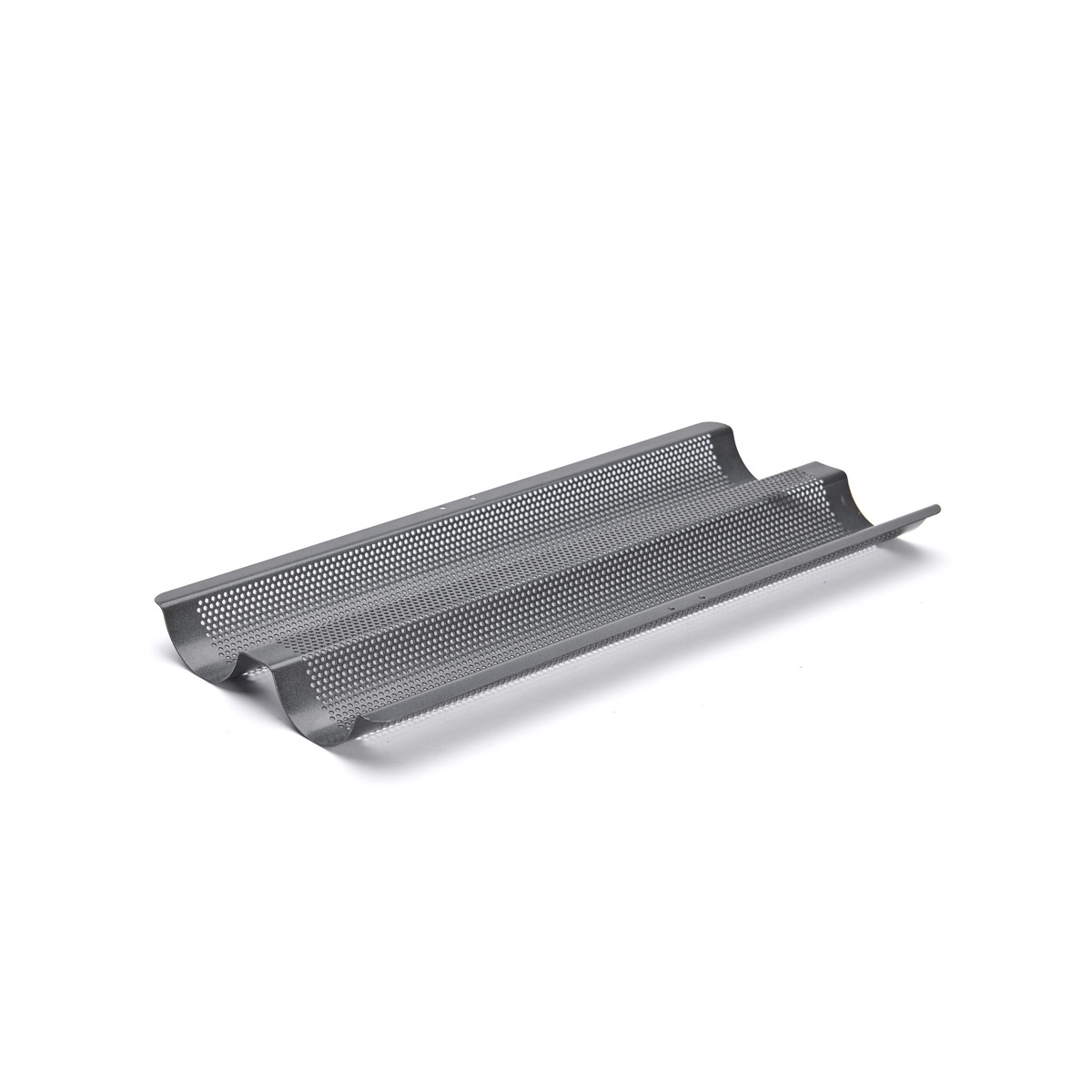 de Buyer - doppelt perforiertes Wellblech für 2 Baguettes - 37x16 cm - 4713.02, Grau