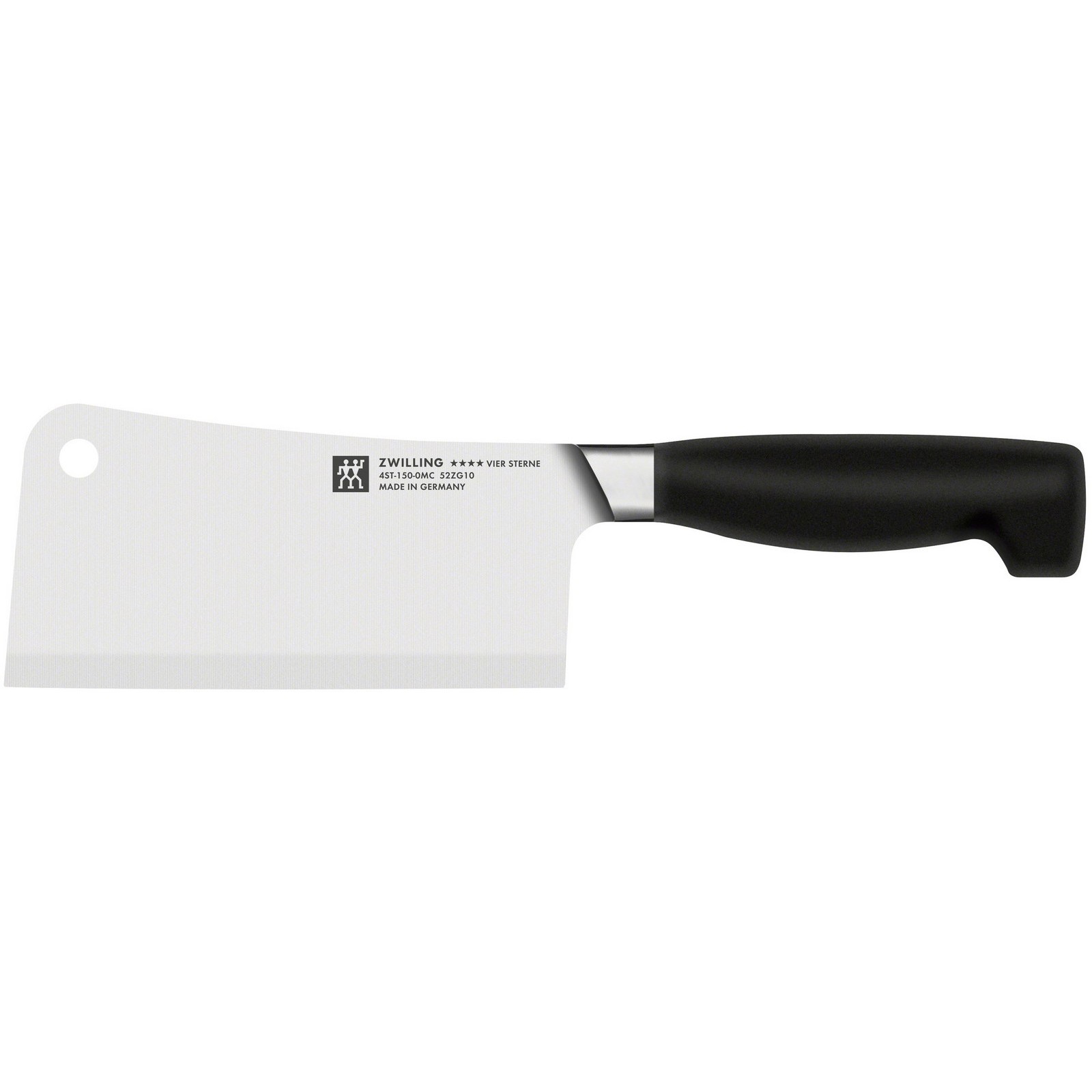 Hackmesser ZWILLING VIER STERNE schwarz Gesamtlänge 285cm Klingenlänge 15cm Spezialklingenstahl Stahl Kochmesser 15 cm