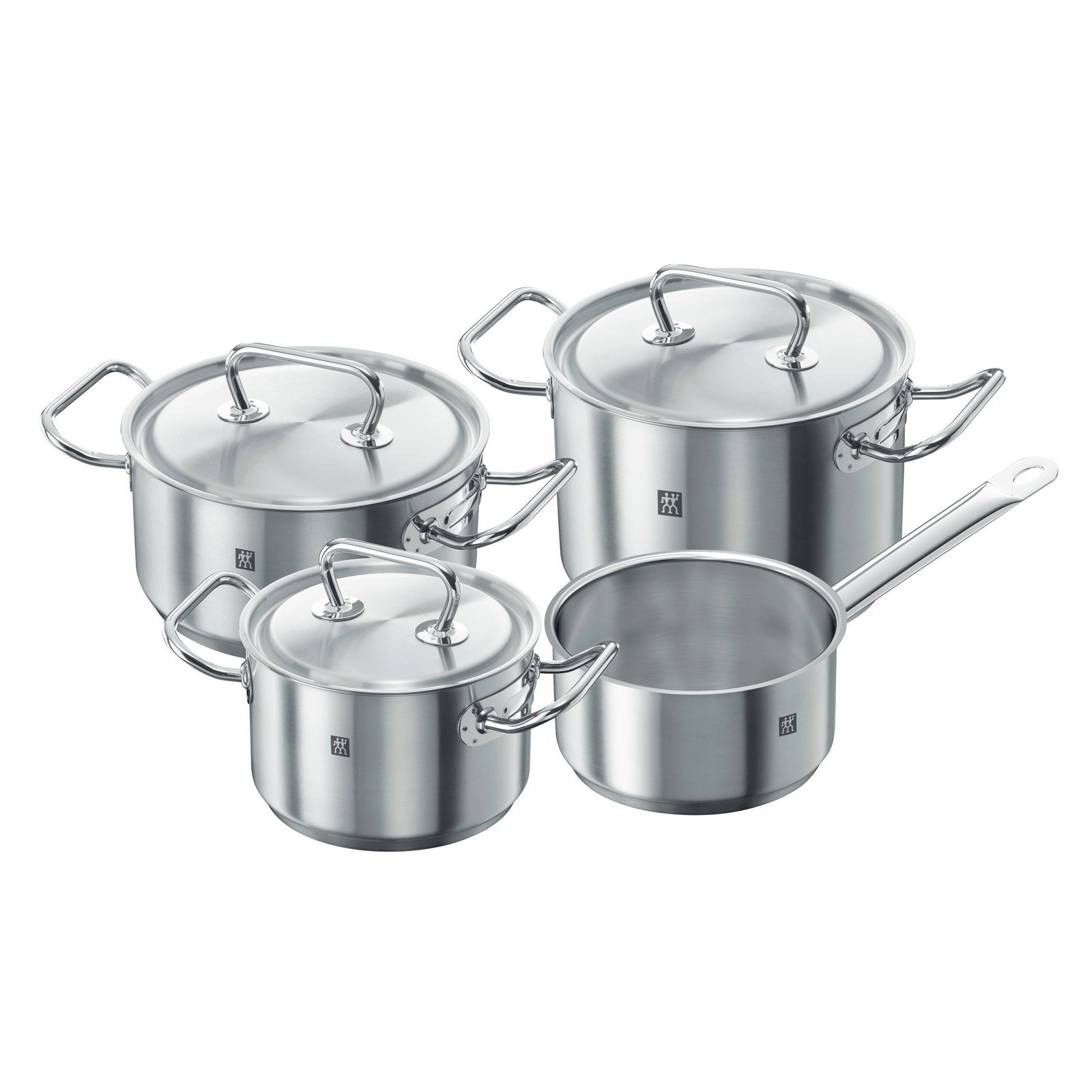 Topf-Set ZWILLING TWIN Classic silber (silberfarben) Töpfe 18 10 Edelstahl Silber 4-tlg Induktion