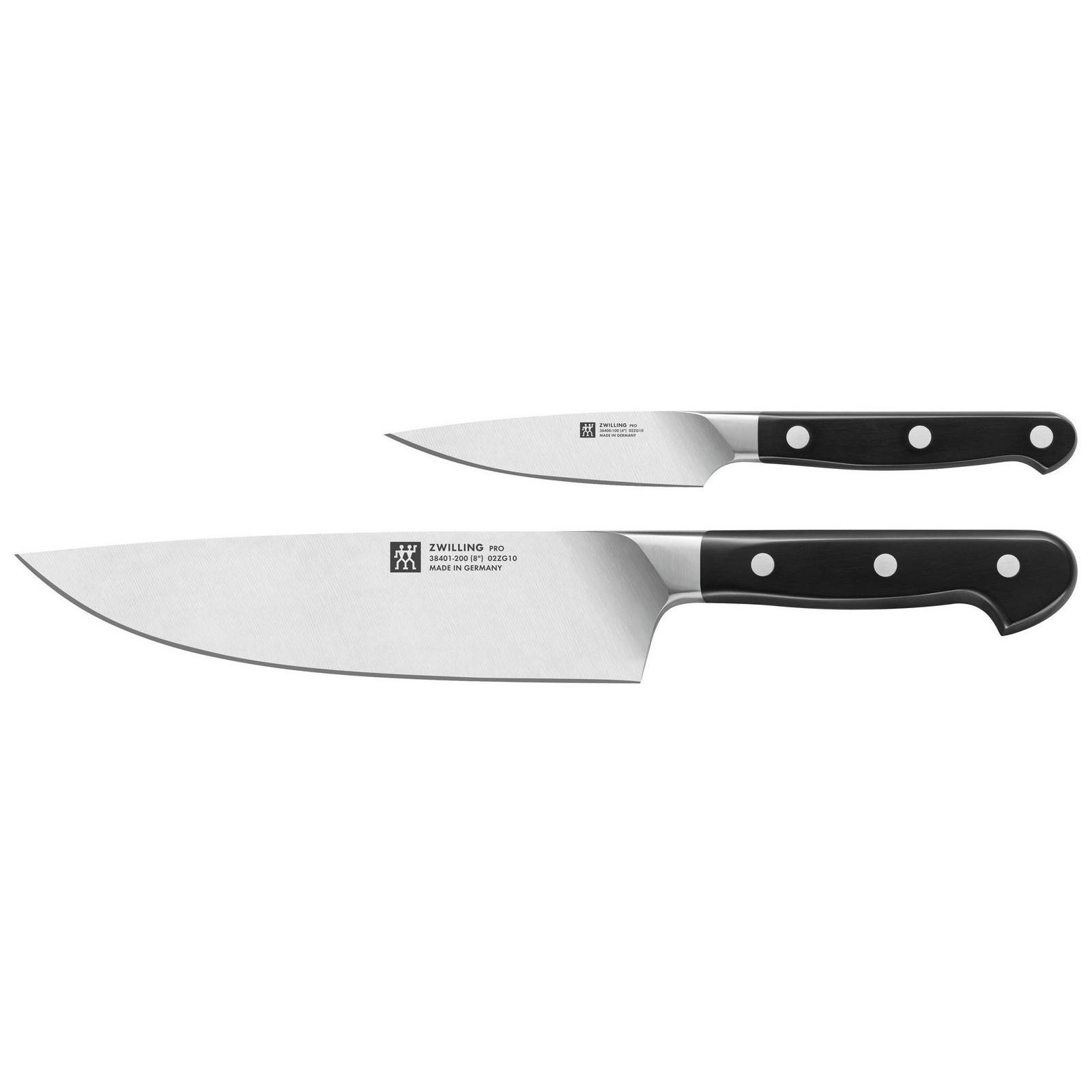 Zwilling Pro Messer Spick-/Garniermesser 10 cm & Kochmesser 20 cm Messerset 2-tlg.