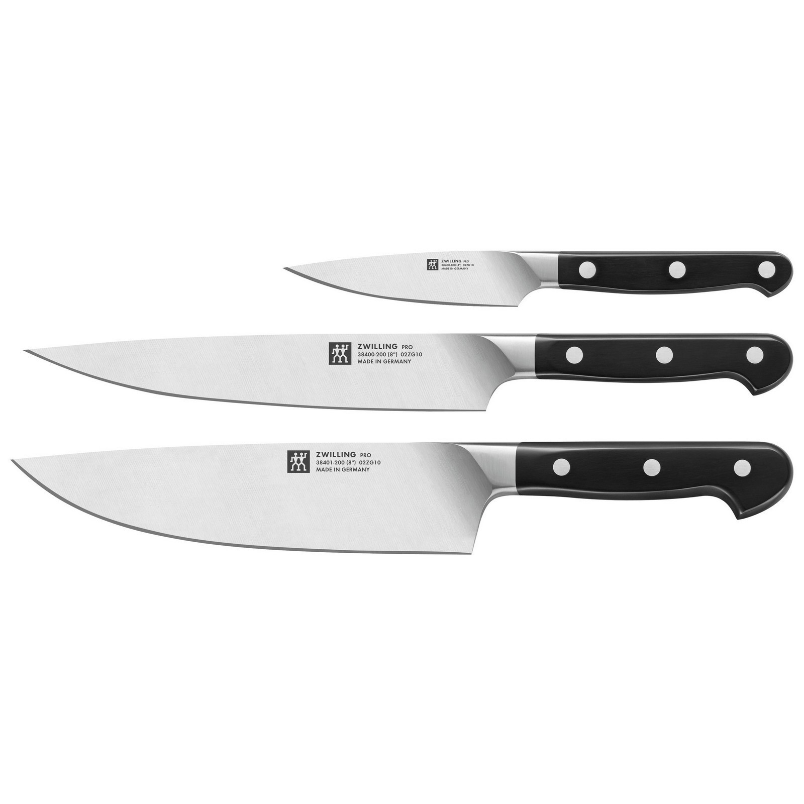 Zwilling Pro paring/utility & boning/chef knives 3-piece set