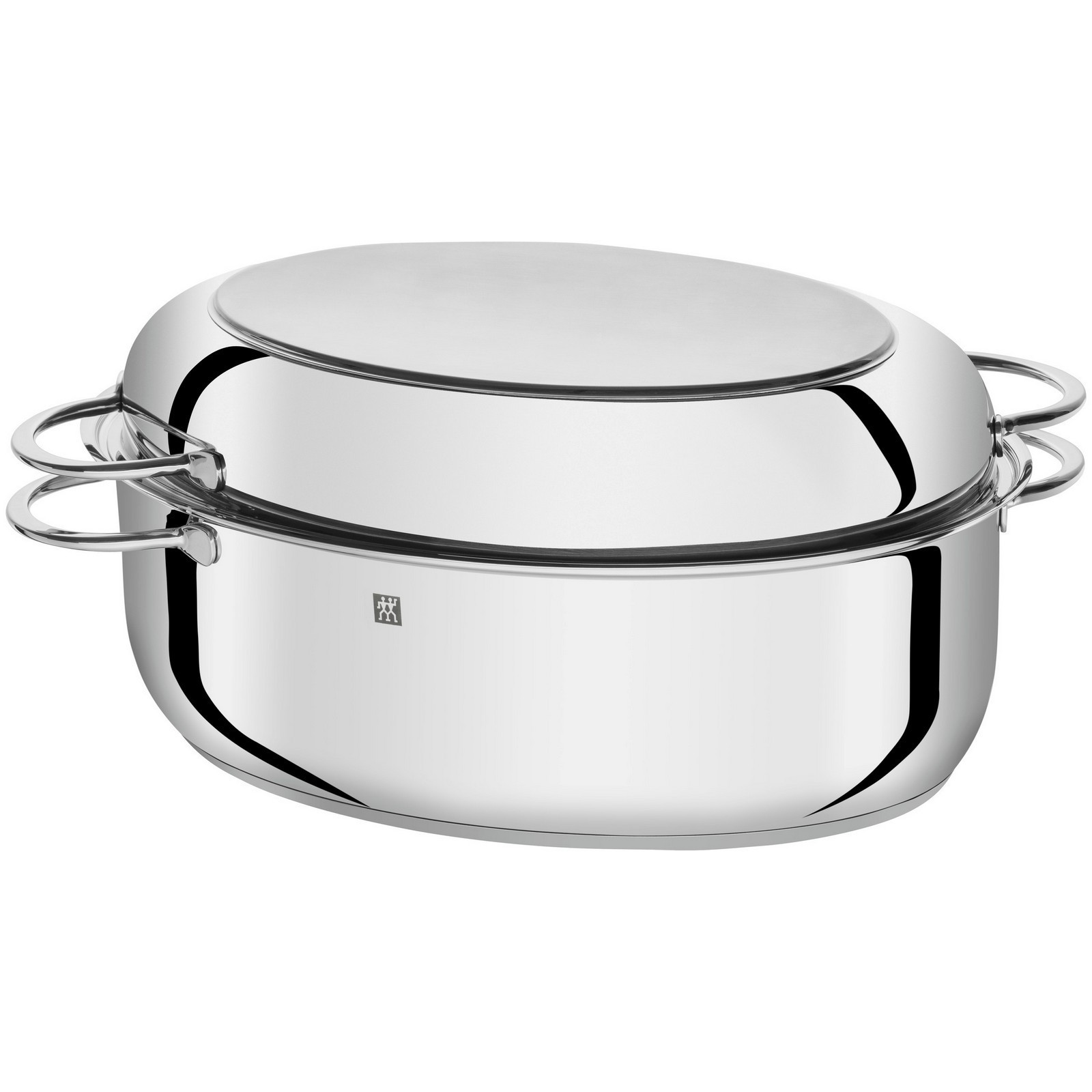 ZWILLING Plus Bräter mit Deckel, 38 cm, Induktion und Backofen, Edelstahl | 8,5 Liter, Oval, Rostfreier, Deckel als Pfanne